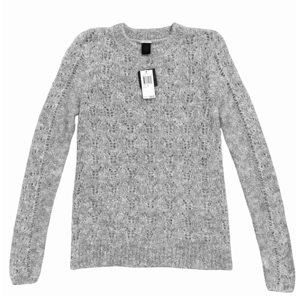 MAGASCHONI | NWT Gray Mohair Wool Blend Crew Neck Sweater S